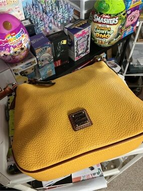 Dooney & Bourke Mustard Yellow Pebbled Leather Crossbody